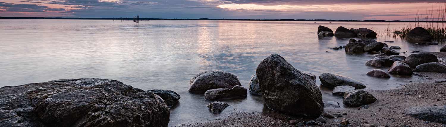 Gnitz Landschaft Insel Usedom Gewässer Steine Wolken Himmel Ruhe Sand Ufer
